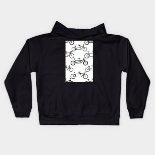 Tandem types pattern - black on white Kids Hoodie